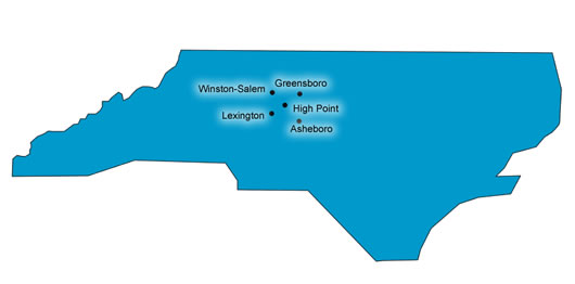 our cleaning service area includes Winston-Salem, Greensboro, High Point, Burlington, Lexington, Asheboro, NC
